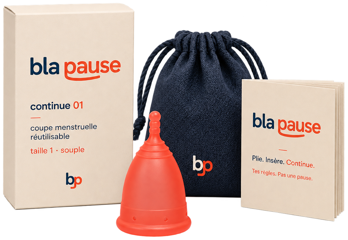 La cup Bla Pause, son coffret, sa pochette et son guide